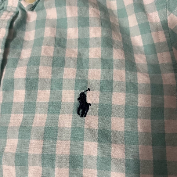 EUC POLO Ralph Lauren Light Green & White Check Pattern, Size 7 - Picture 2 of 5